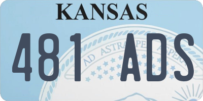 KS license plate 481ADS