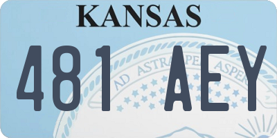 KS license plate 481AEY