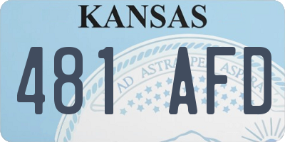 KS license plate 481AFD