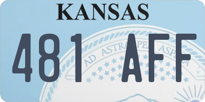 KS license plate 481AFF