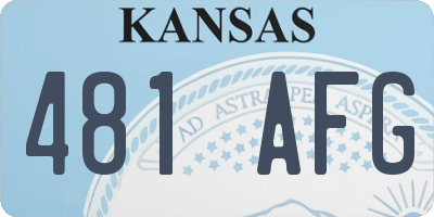 KS license plate 481AFG
