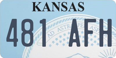 KS license plate 481AFH