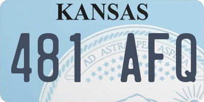 KS license plate 481AFQ