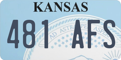 KS license plate 481AFS