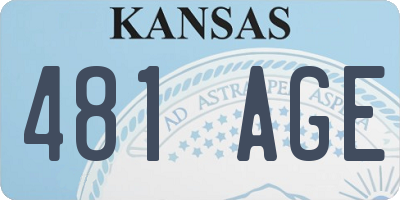 KS license plate 481AGE