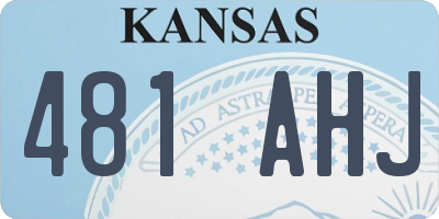 KS license plate 481AHJ