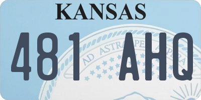 KS license plate 481AHQ