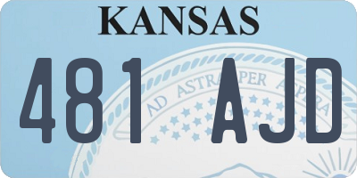 KS license plate 481AJD