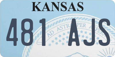 KS license plate 481AJS