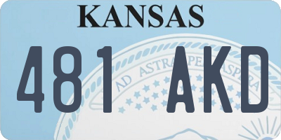 KS license plate 481AKD