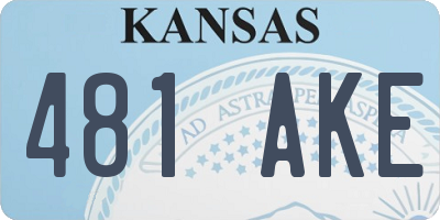 KS license plate 481AKE