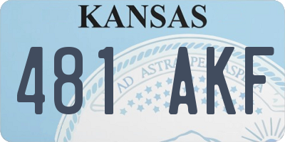 KS license plate 481AKF