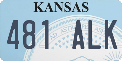 KS license plate 481ALK