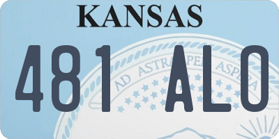 KS license plate 481ALO