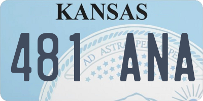 KS license plate 481ANA