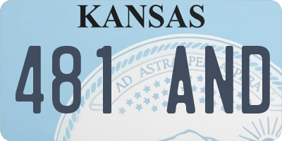 KS license plate 481AND