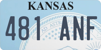 KS license plate 481ANF