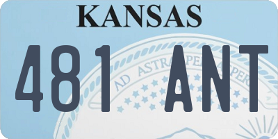 KS license plate 481ANT