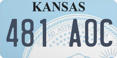 KS license plate 481AOC