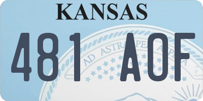 KS license plate 481AOF