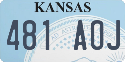 KS license plate 481AOJ