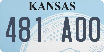 KS license plate 481AOO