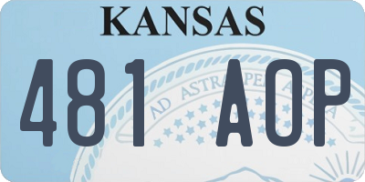 KS license plate 481AOP