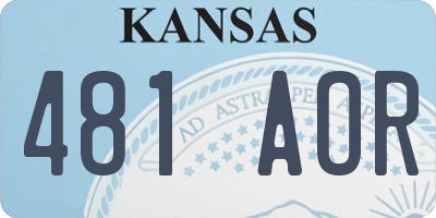 KS license plate 481AOR