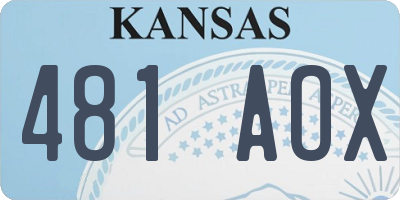 KS license plate 481AOX
