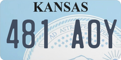 KS license plate 481AOY
