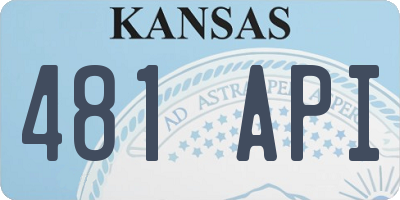 KS license plate 481API