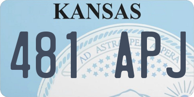KS license plate 481APJ