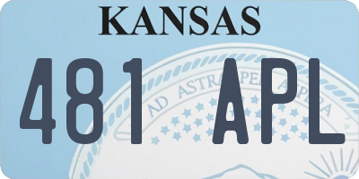 KS license plate 481APL