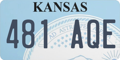 KS license plate 481AQE