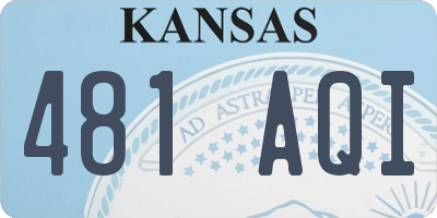 KS license plate 481AQI