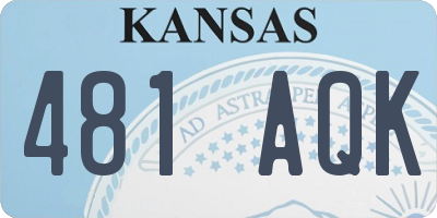 KS license plate 481AQK