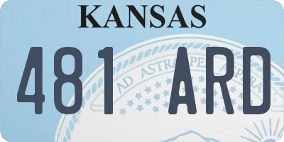 KS license plate 481ARD