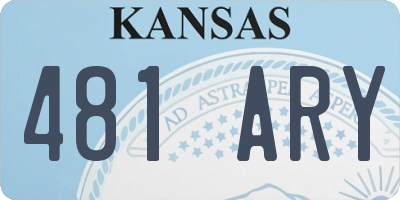 KS license plate 481ARY