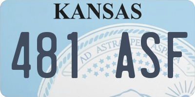 KS license plate 481ASF