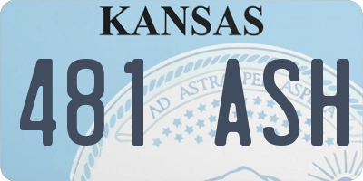 KS license plate 481ASH