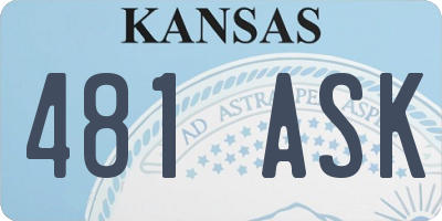 KS license plate 481ASK