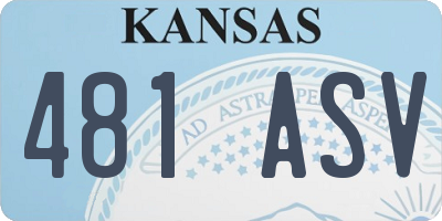 KS license plate 481ASV
