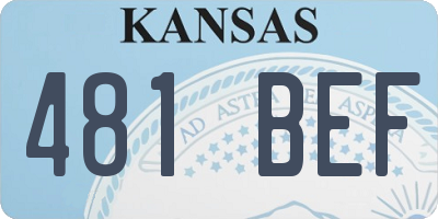 KS license plate 481BEF