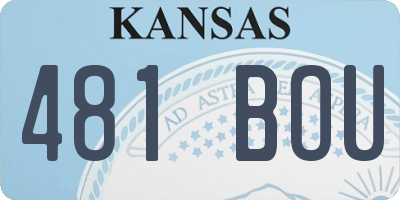 KS license plate 481BOU