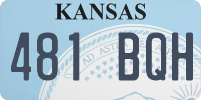 KS license plate 481BQH