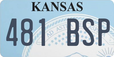 KS license plate 481BSP