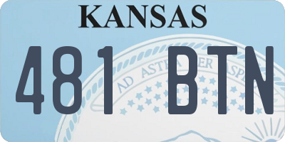 KS license plate 481BTN