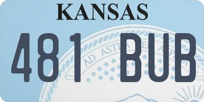 KS license plate 481BUB