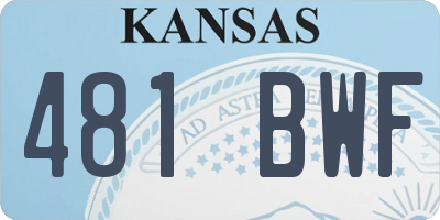 KS license plate 481BWF