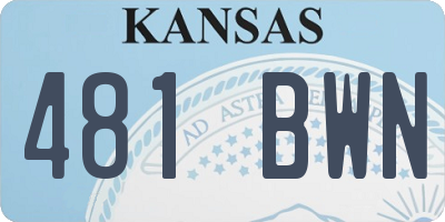 KS license plate 481BWN
